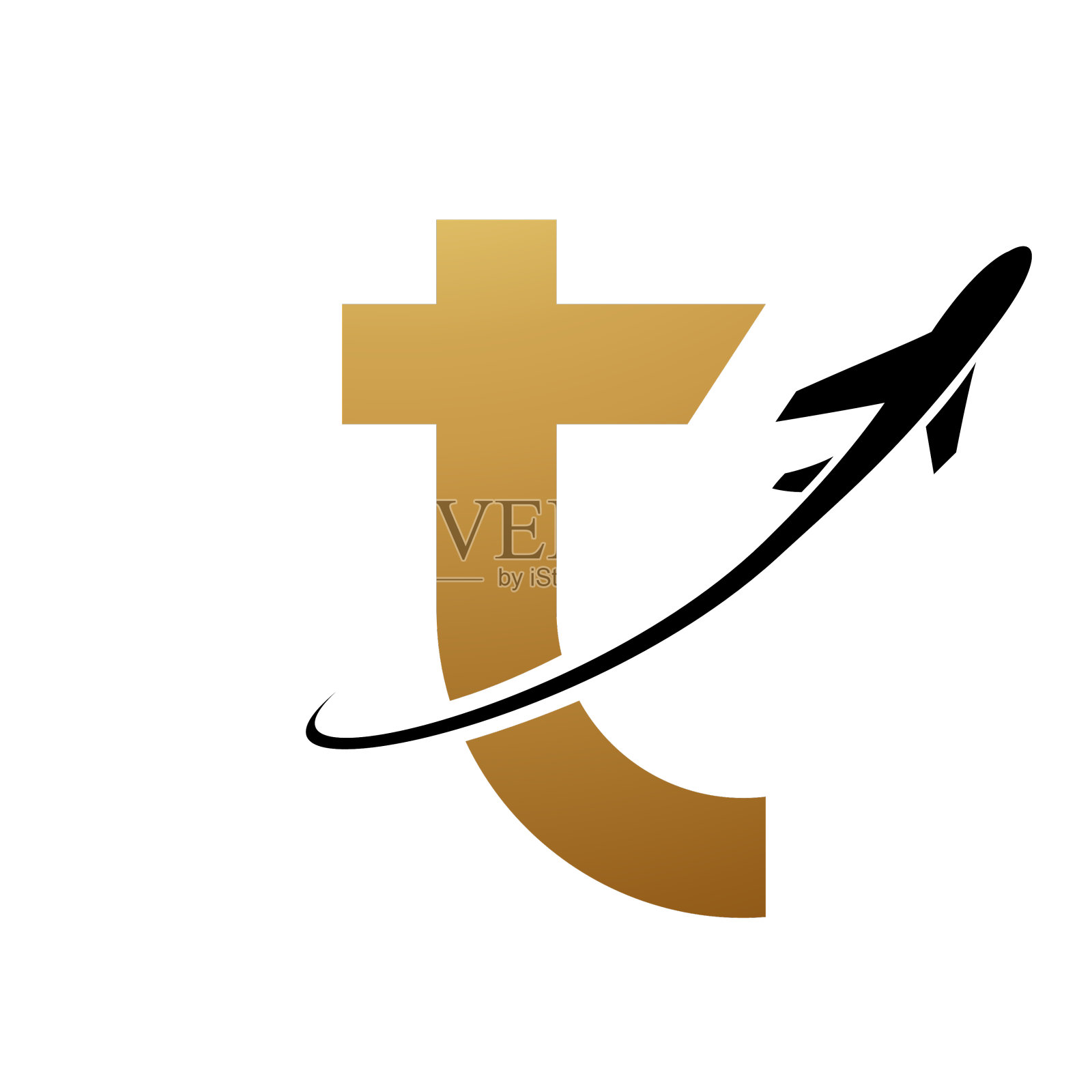 金色和黑色的小写字母t图标设计元素图片