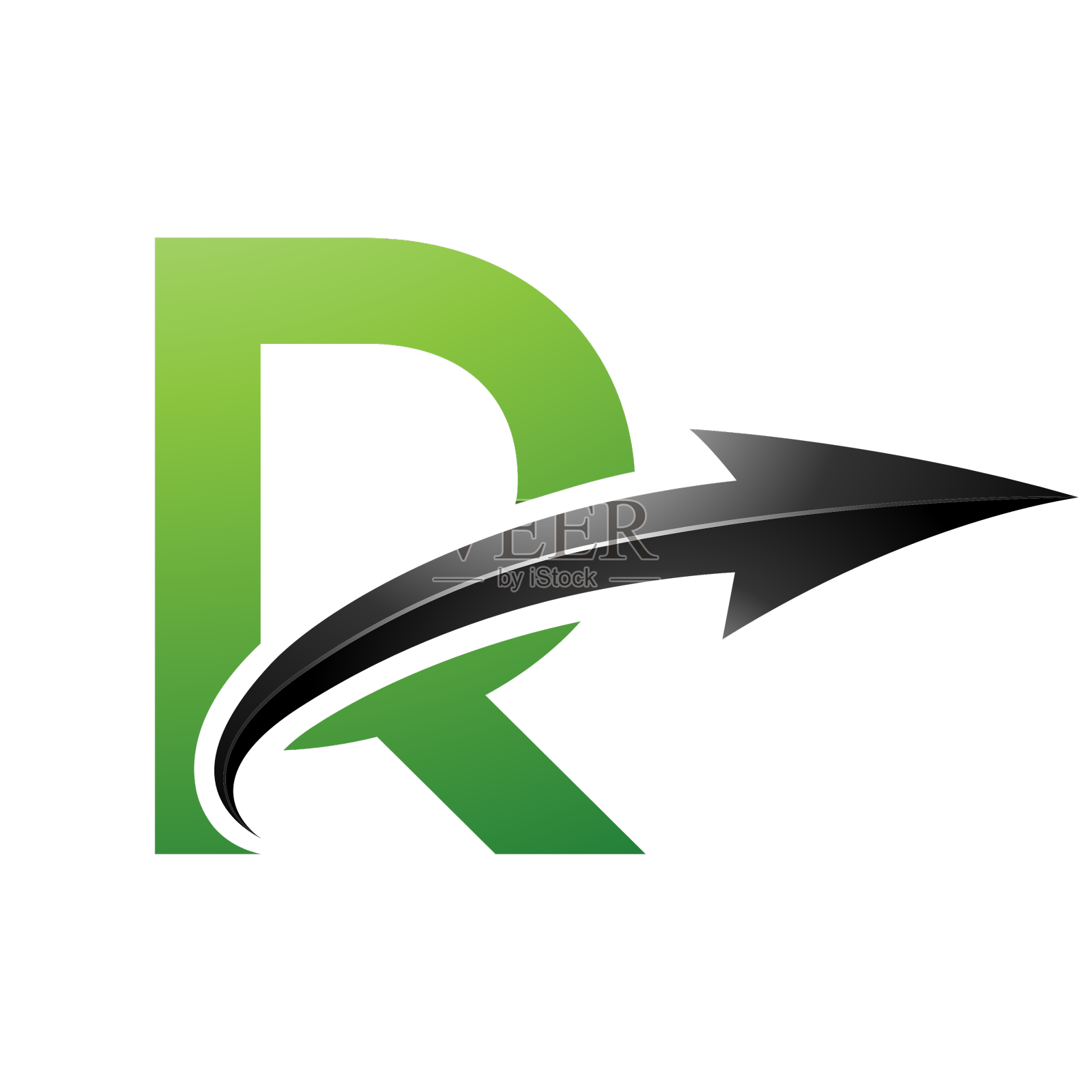 绿色和黑色的大写字母r图标设计元素图片