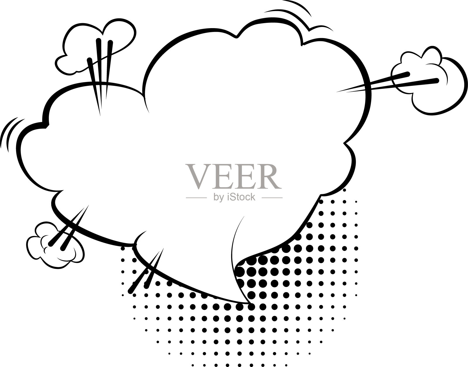 空喜剧演讲泡泡手绘复古设计元素图片