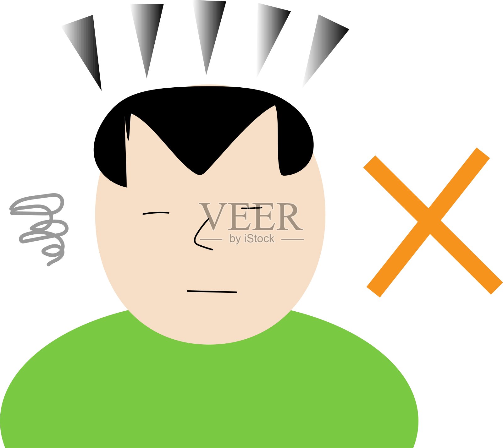 一个头发稀疏的男人的插图插画图片素材