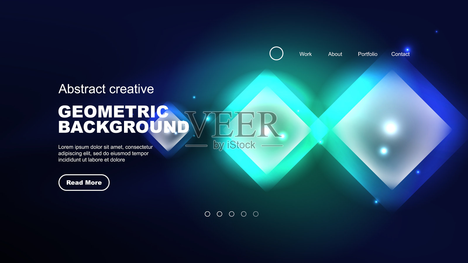 抽象背景登陆页玻璃几何插画图片素材