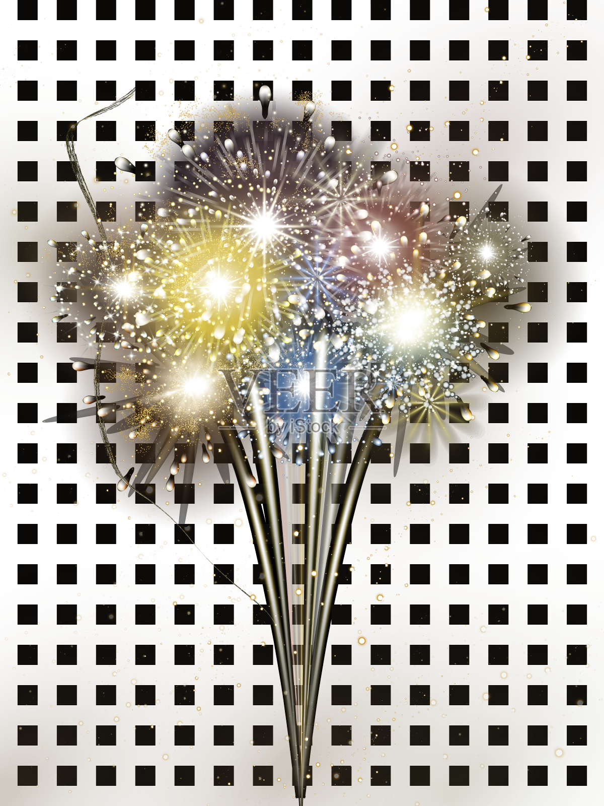 金色烟花元素设计元素图片