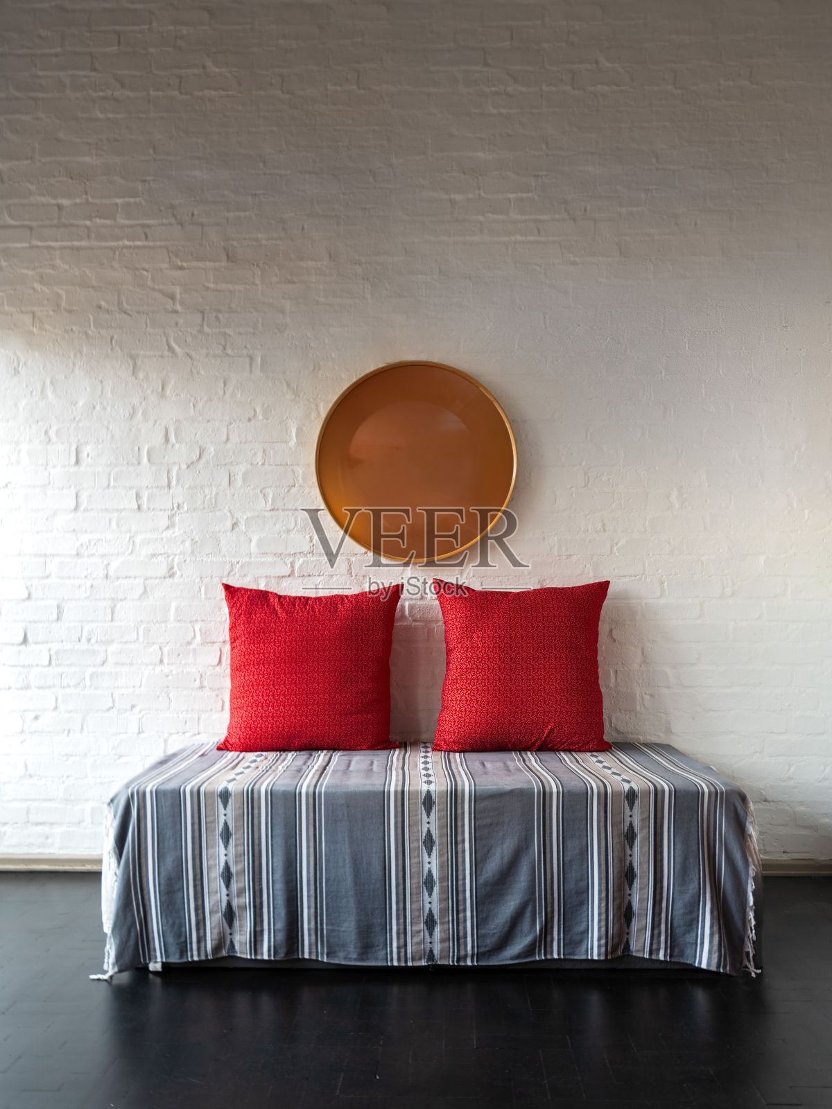 现代时尚的家具布置由3个几何形状组成照片摄影图片