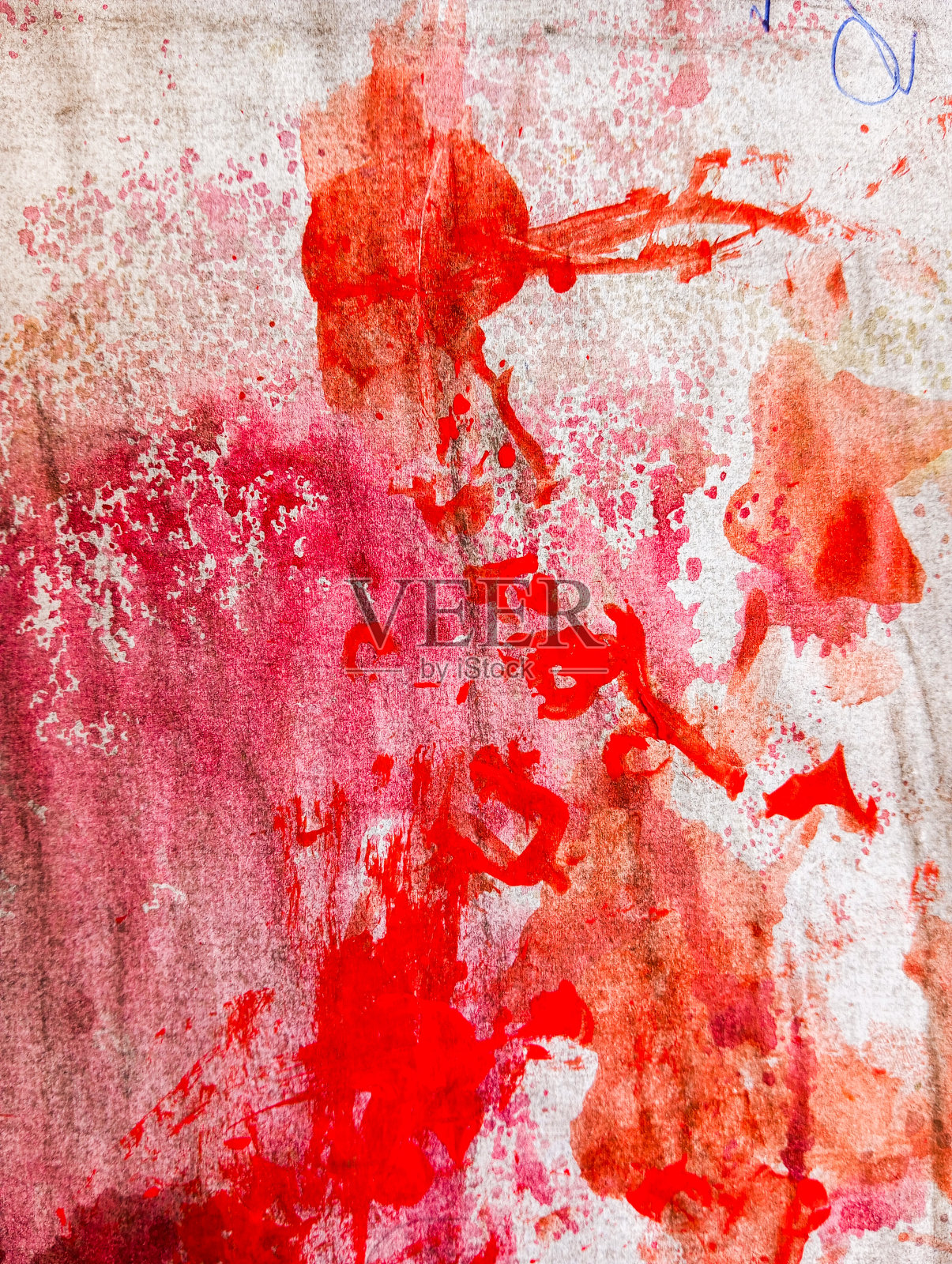 手绘抽象艺术品。现代红色绘画。红漆创意壁纸。抽象的红色油漆grunge背景。照片摄影图片