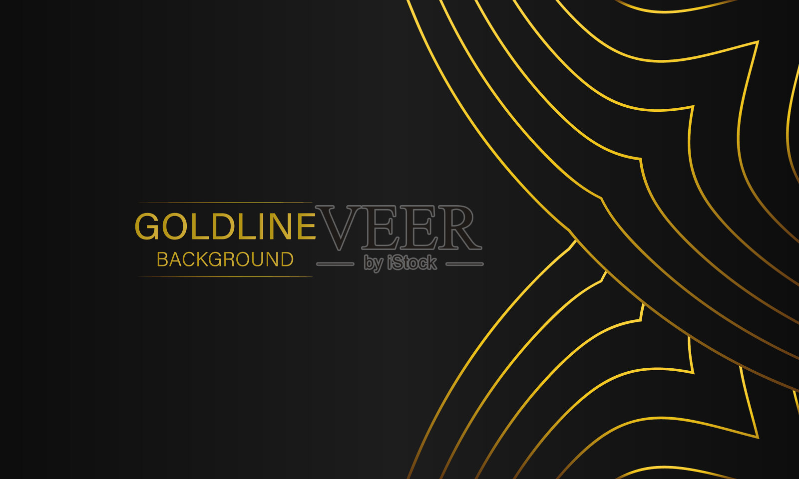 黑色背景上的奢华抽象金线插画图片素材