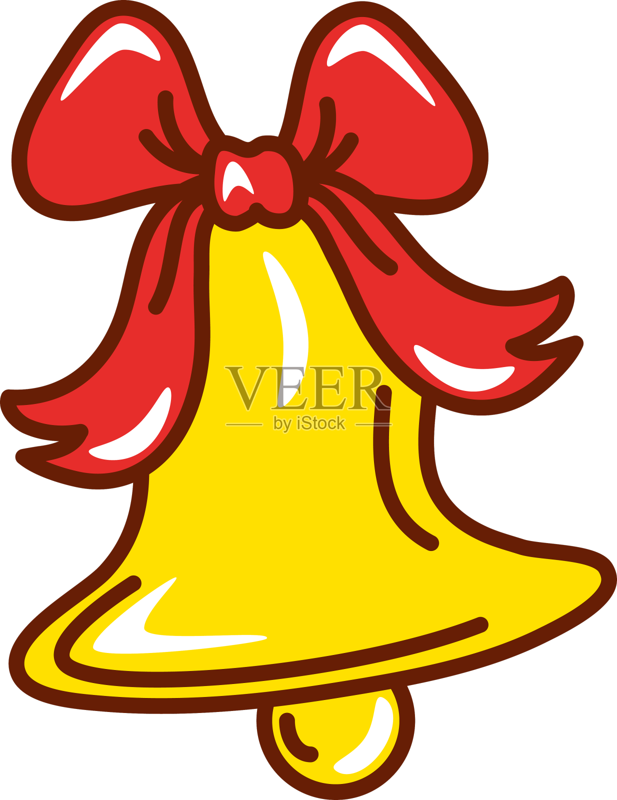 蝴蝶结圣诞钟设计元素图片