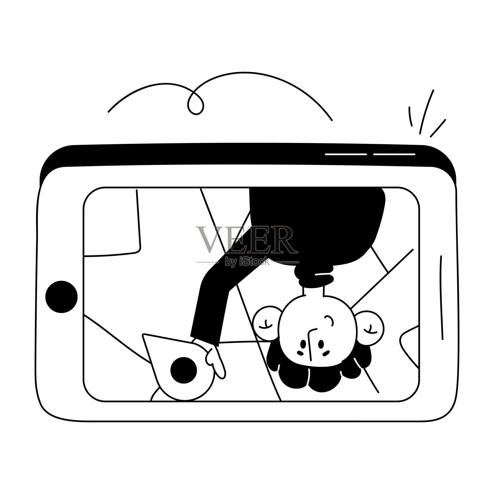 手机定位系统插画图片素材