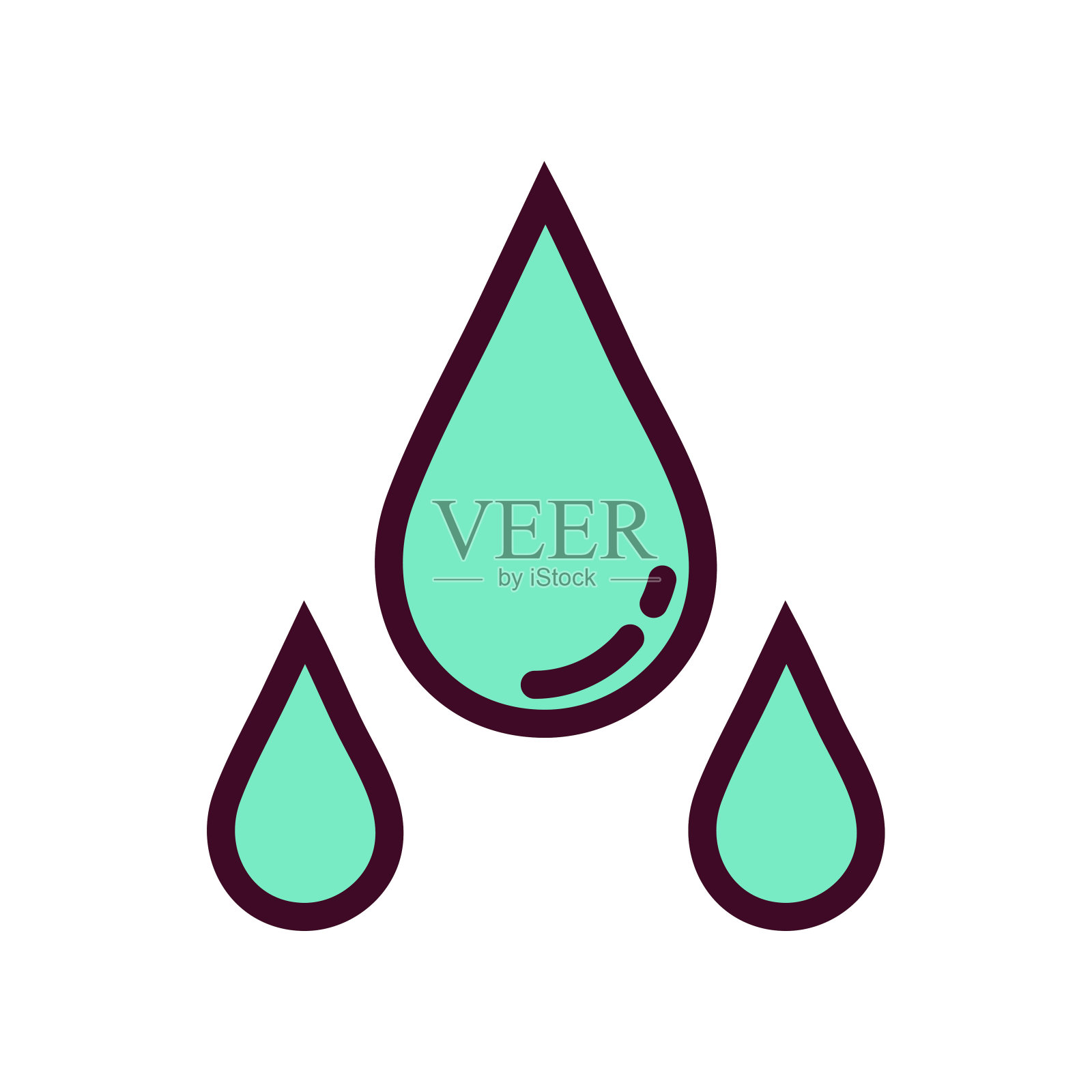 水图标矢量插图。水线性颜色图标插画图片素材