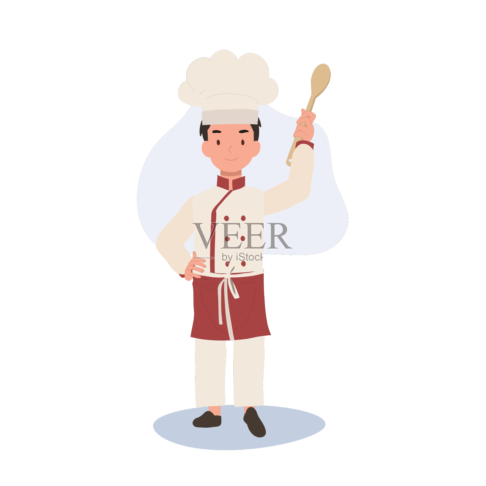 可爱的小厨师男孩穿着围裙微笑的孩子设计元素图片