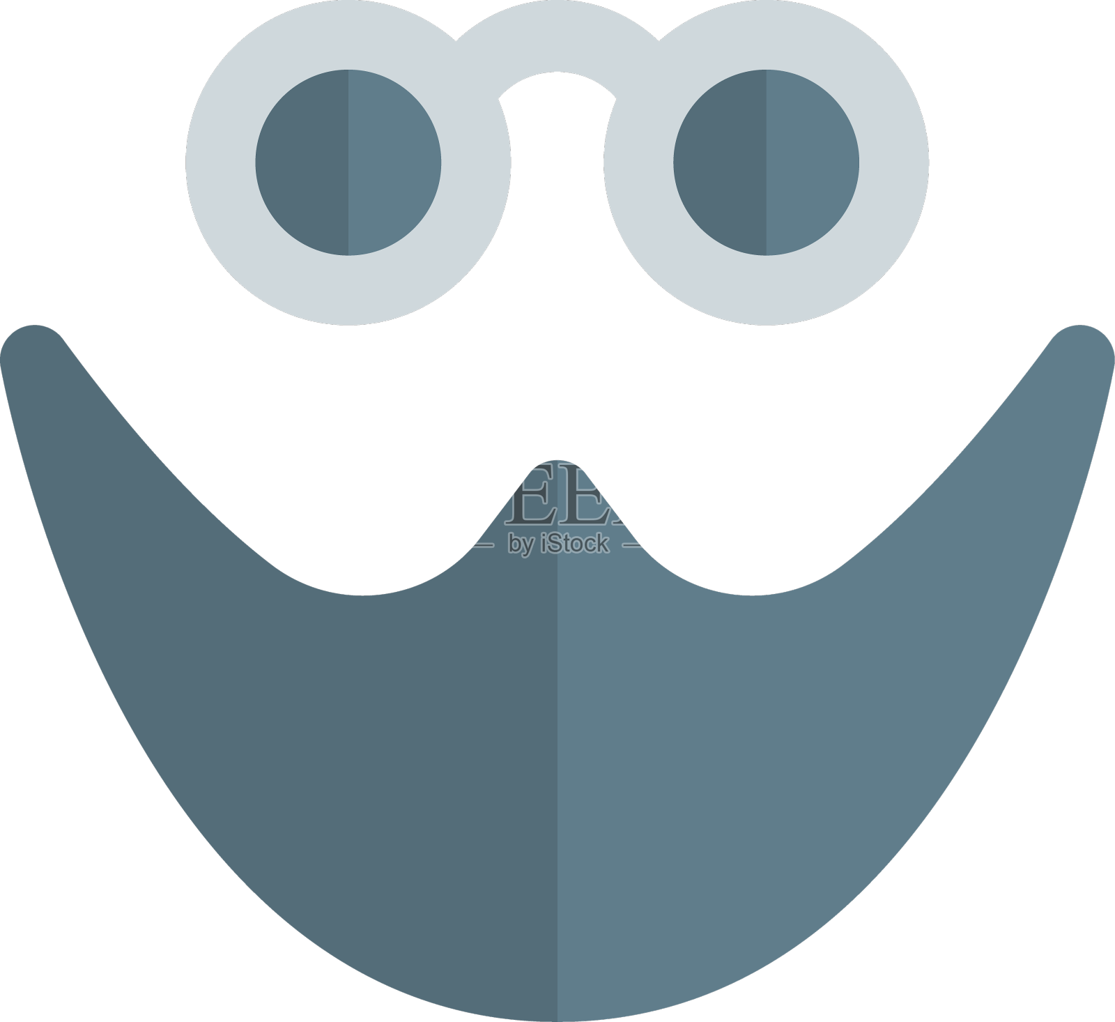 时髦的长胡子和圆形眼镜设计元素图片