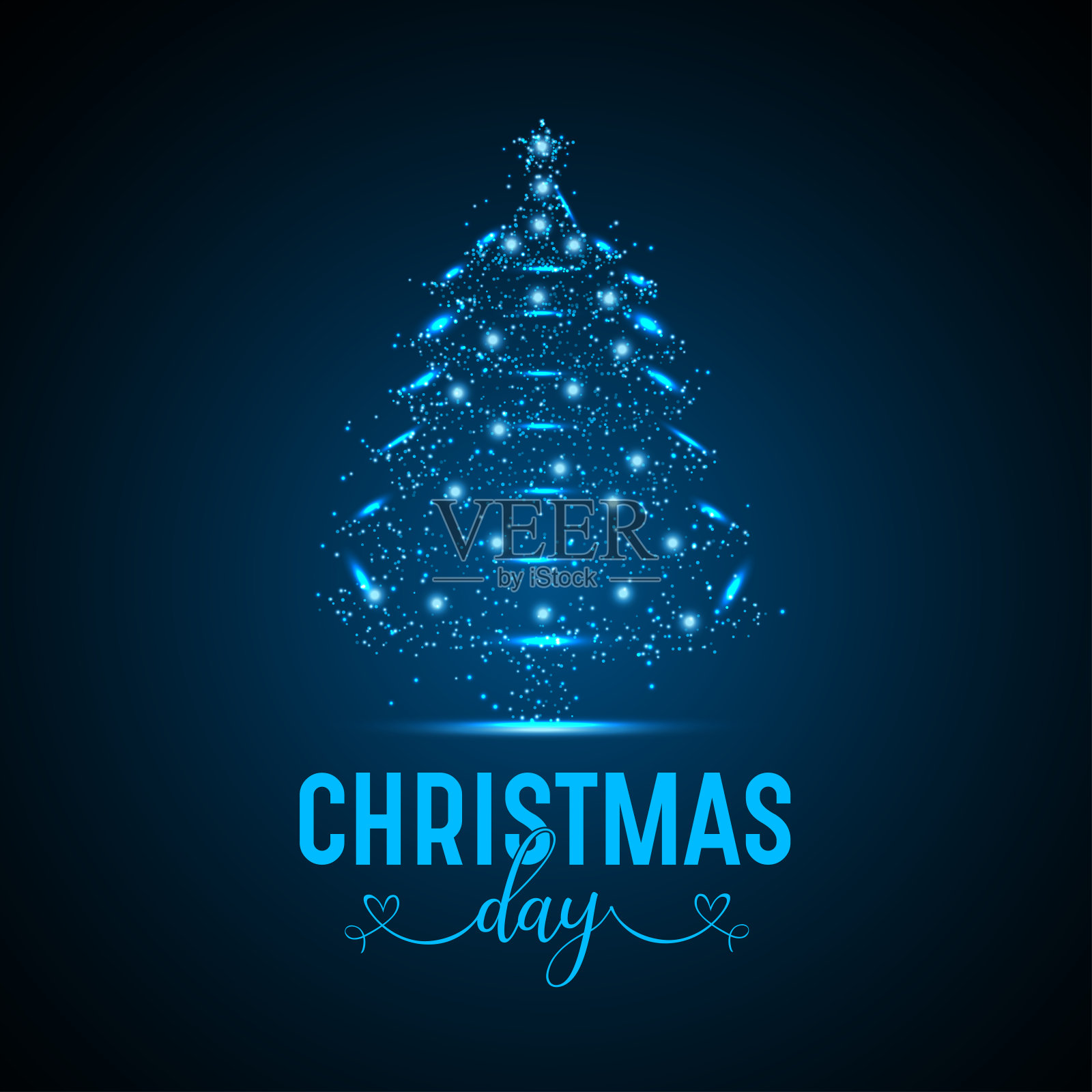 圣诞快乐,新年快乐。几何形状未来的多边形向量圣诞树的形式在一个星空空间。低聚风格设计。插画图片素材