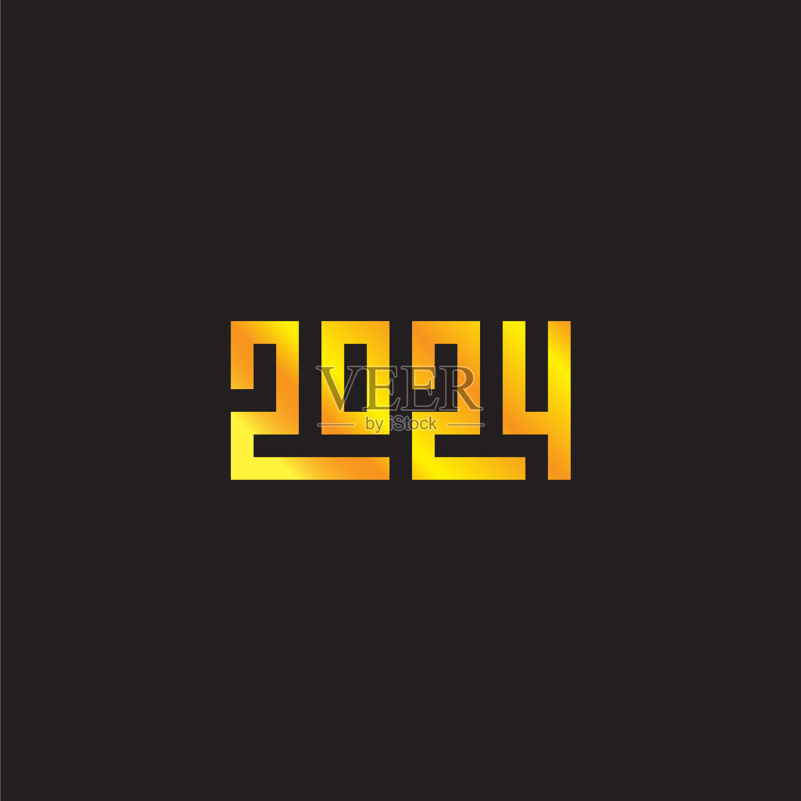 2024方形黄金几何符号简洁优雅插画图片素材