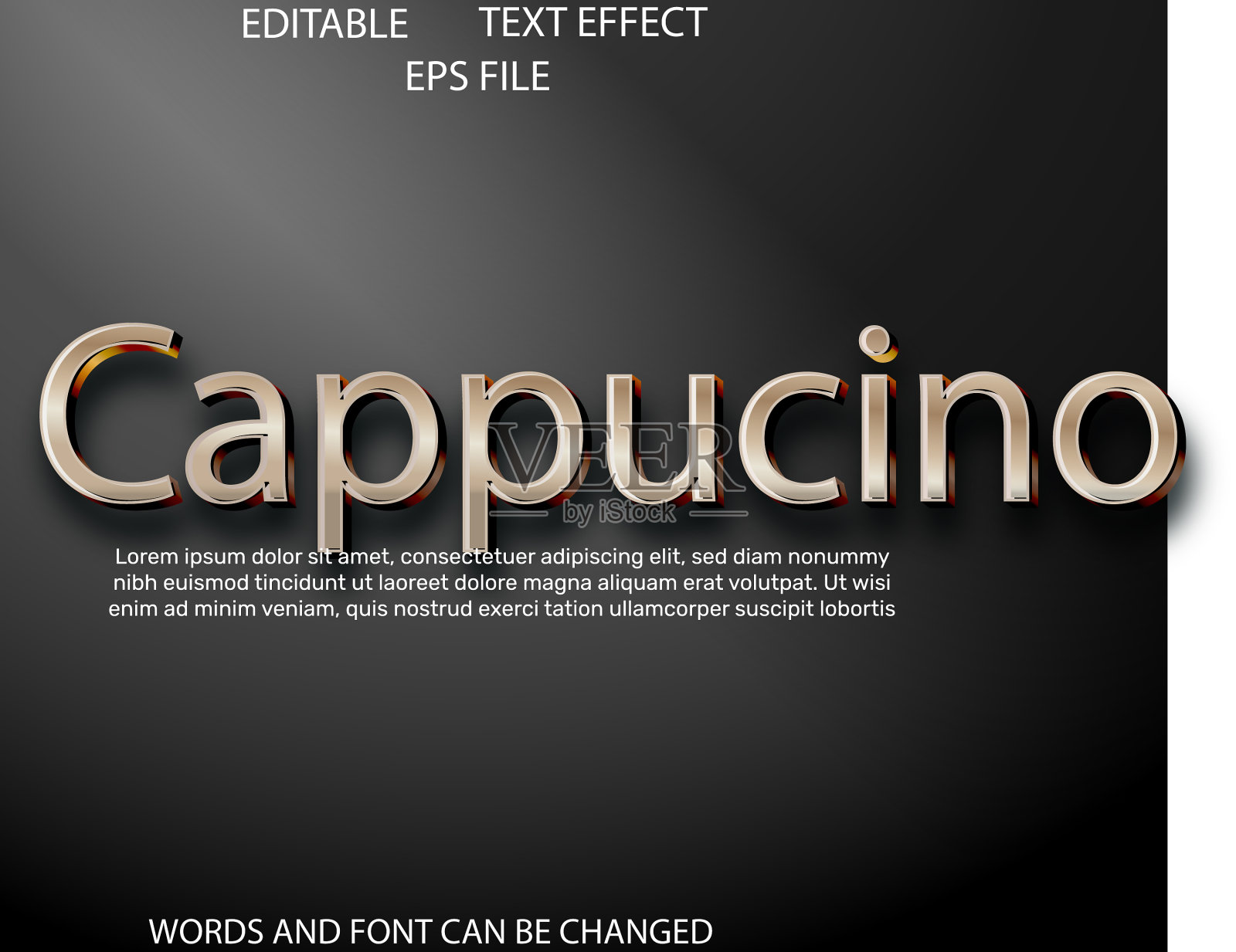 卡布奇诺文字效果排版3d文字字体插画图片素材