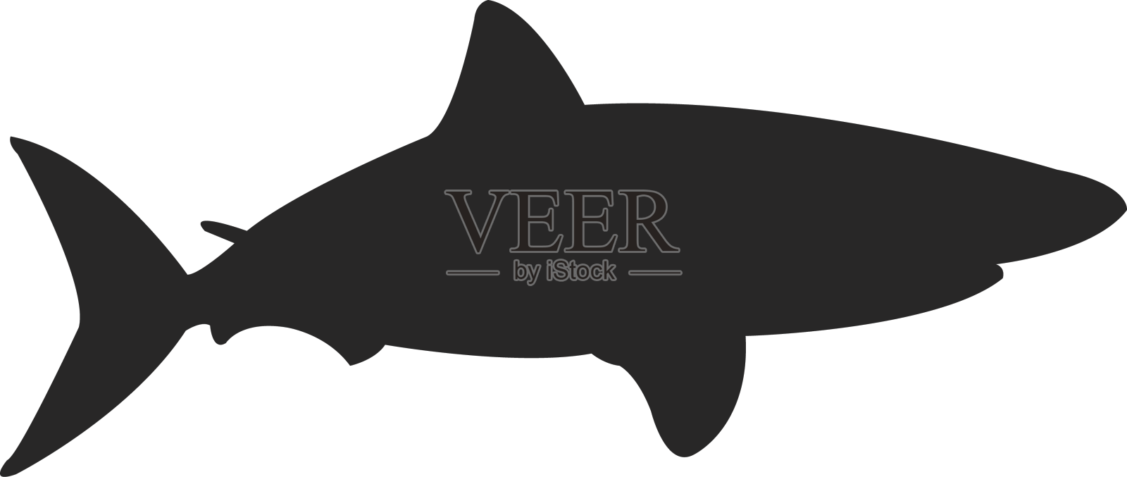 灰鲨剪影设计元素图片