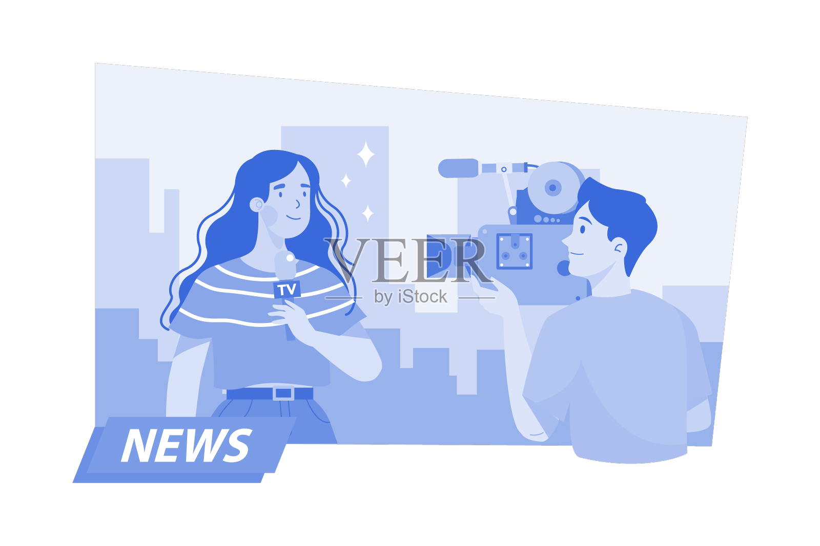 新闻室的电视直播设计元素图片