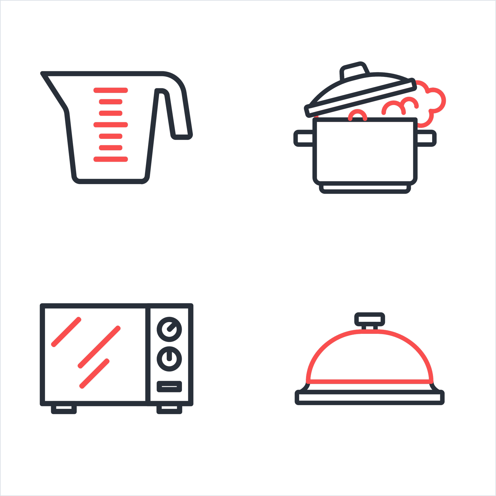 设置行煮锅用微波炉覆盖设计元素图片