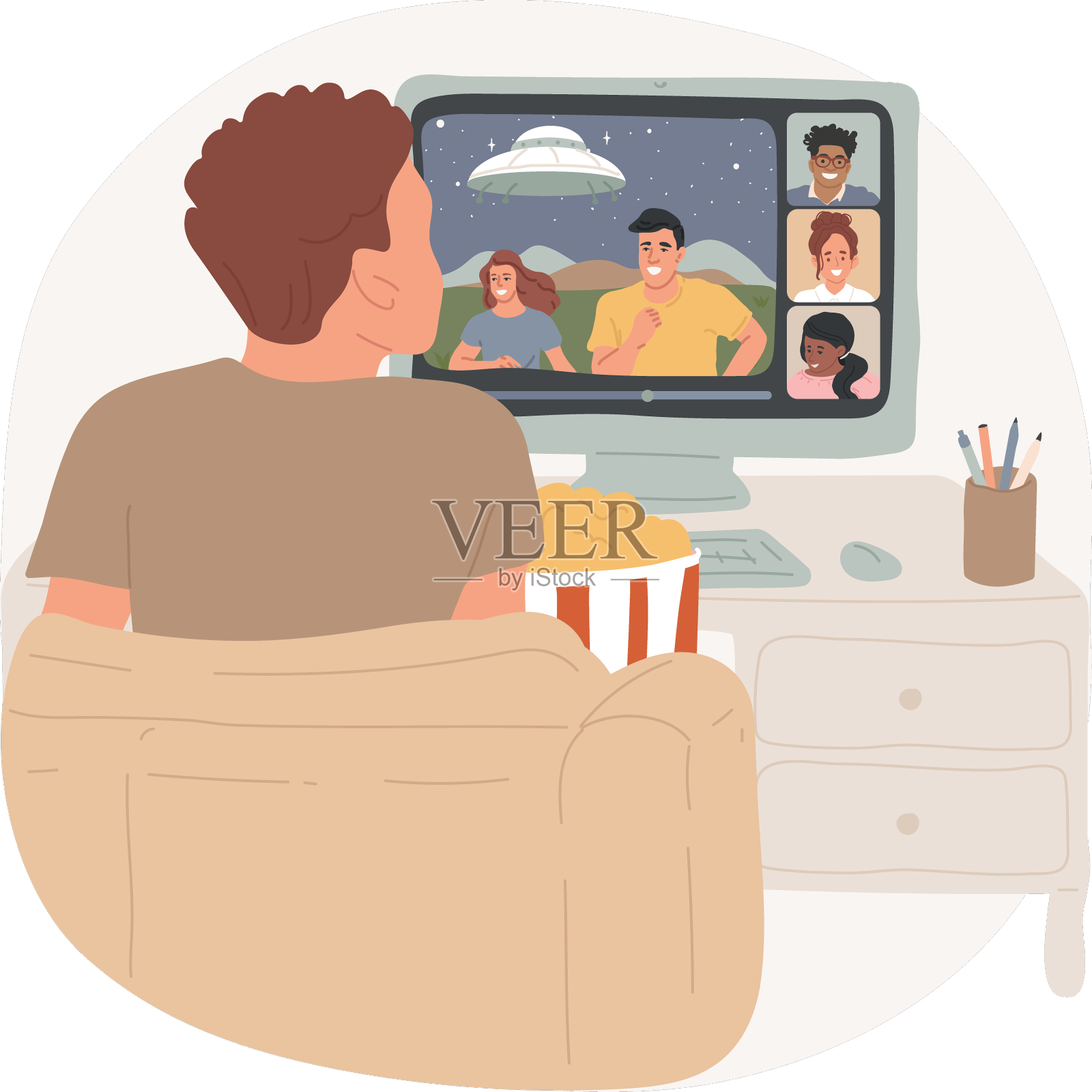 同步玩家孤立卡通设计元素图片