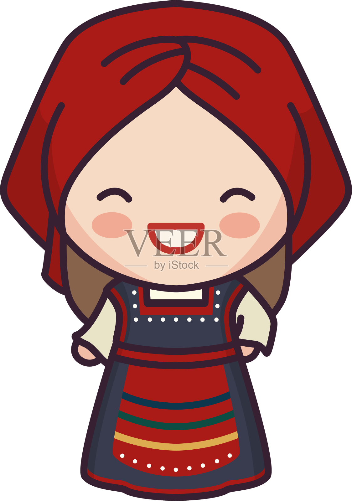 希腊可爱的性格女孩笑得很平淡设计元素图片