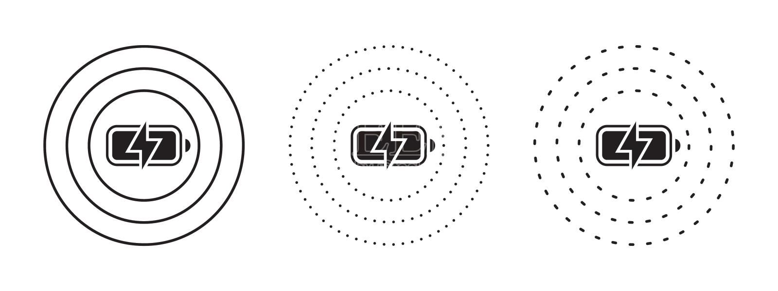 无线充电图标电池充电水平设计元素图片