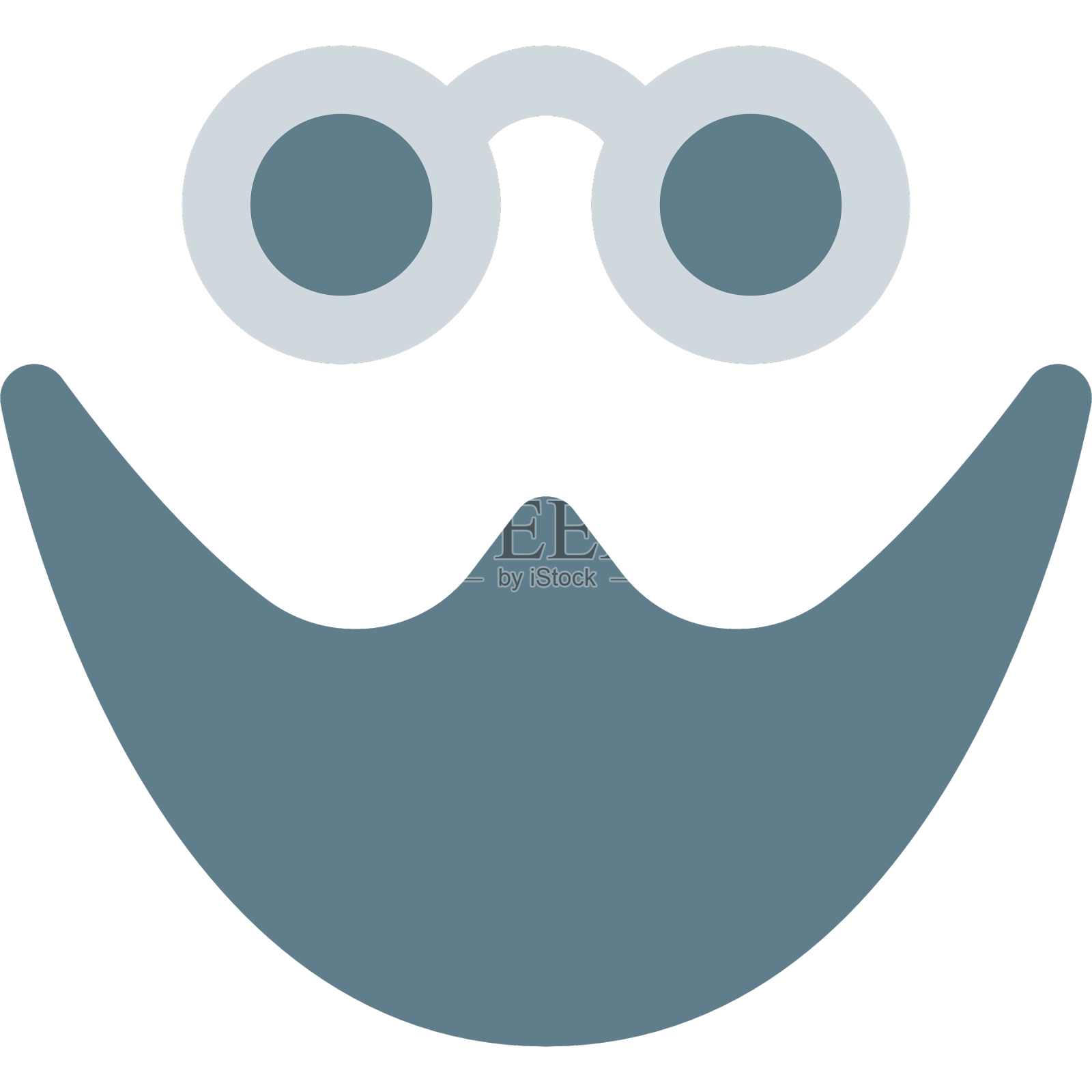 时髦的长胡子和圆形眼镜设计元素图片