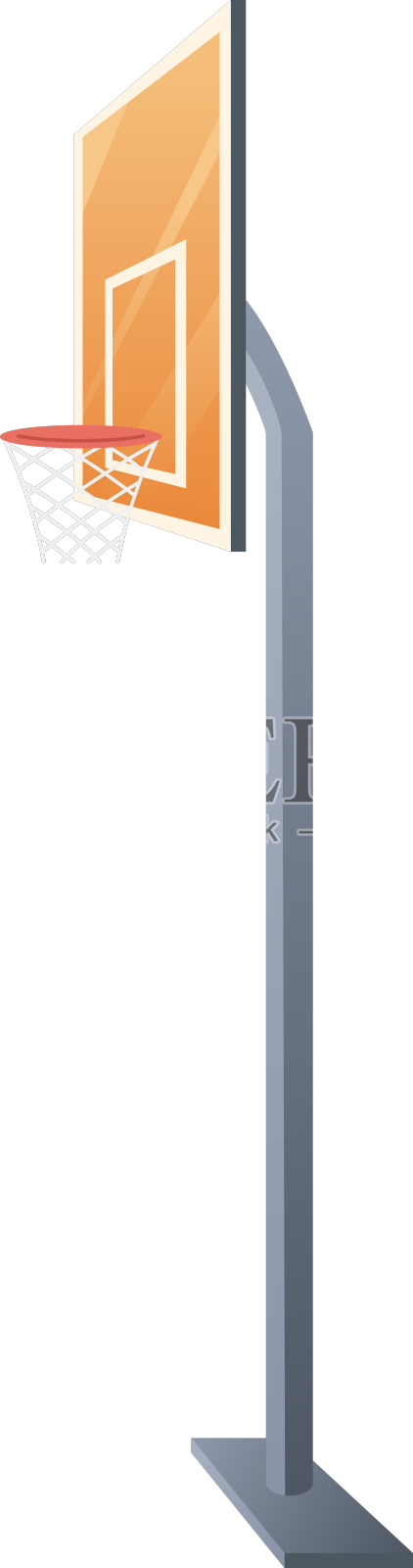 城市景观与篮球场概念设计元素图片