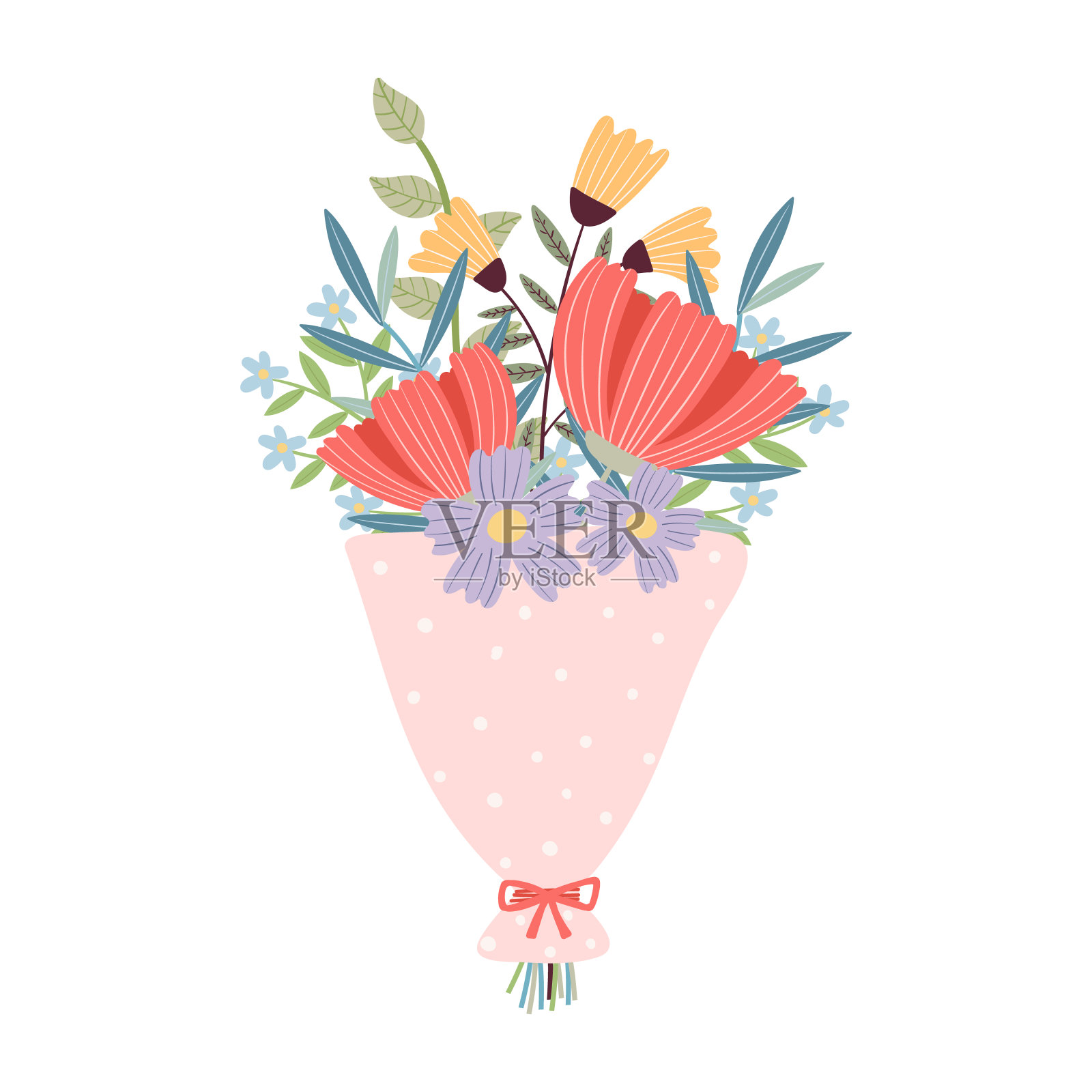 可爱的花束,矢量插图插画图片素材