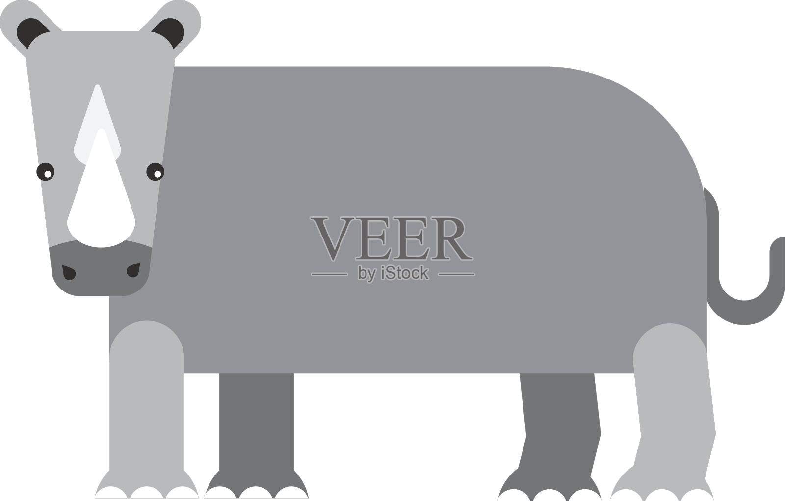 犀牛尾角肥平圆润设计元素图片