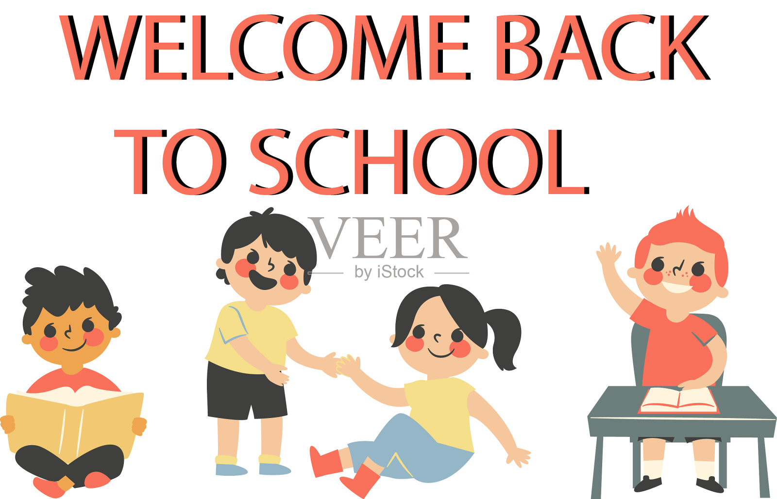 欢迎回到学校插画图片素材