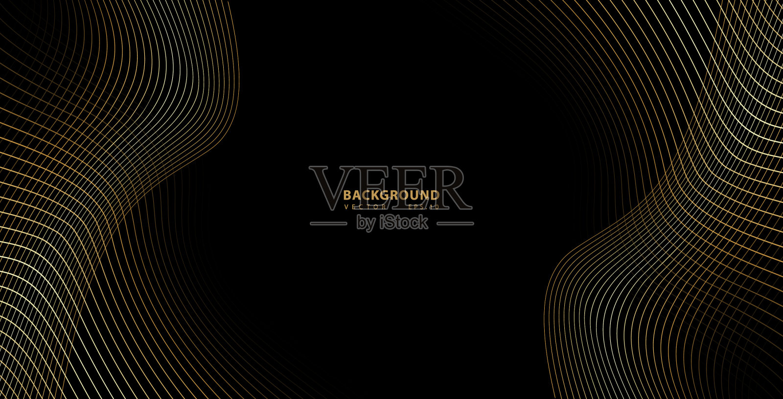 抽象金色豪华波浪线背景插画图片素材