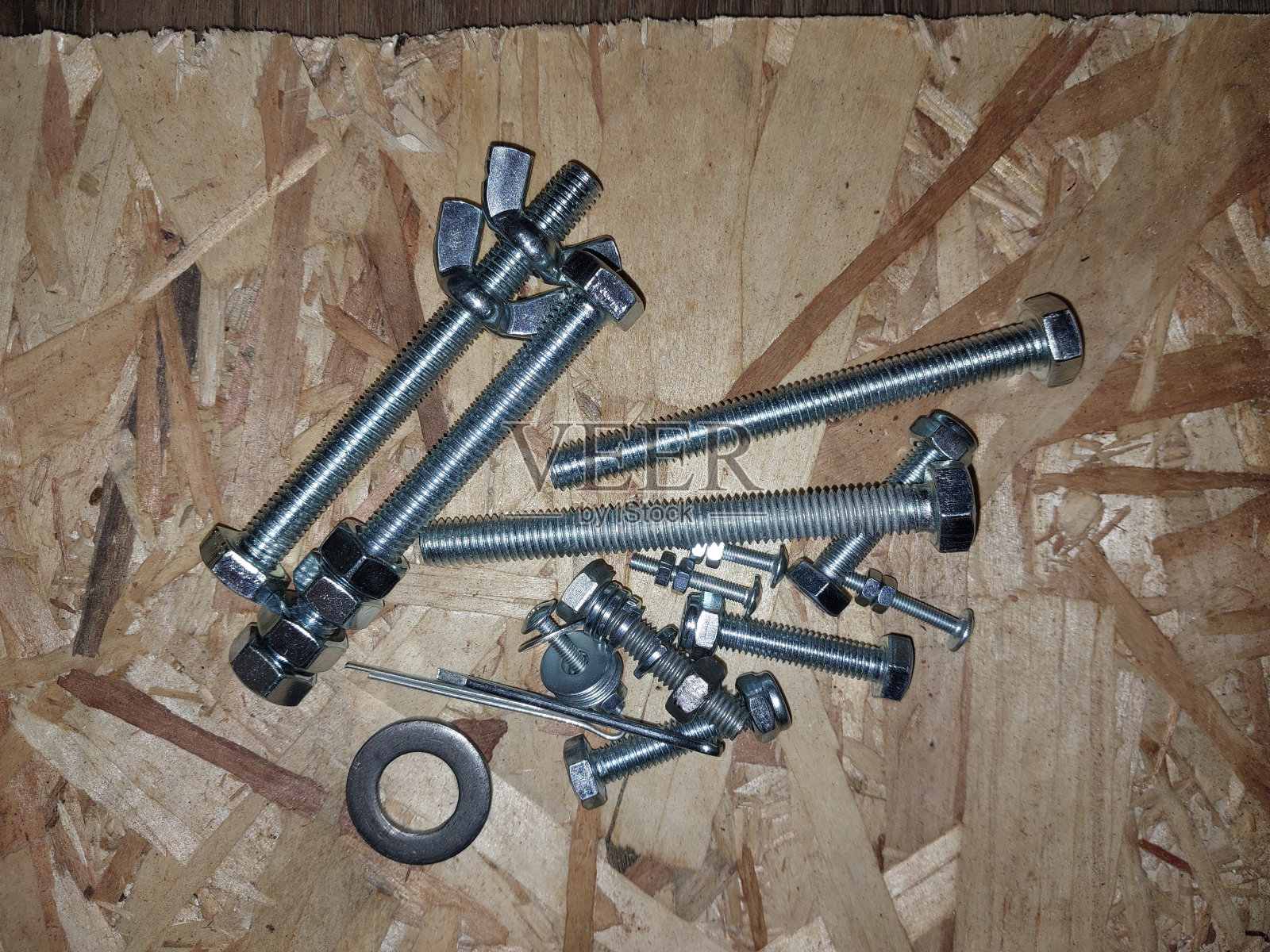 用于金属连接的螺栓、螺母照片摄影图片