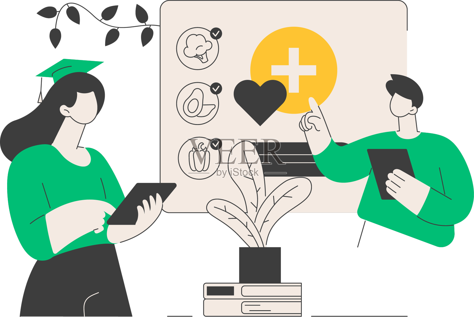 健康和营养讲习班抽象概念设计元素图片