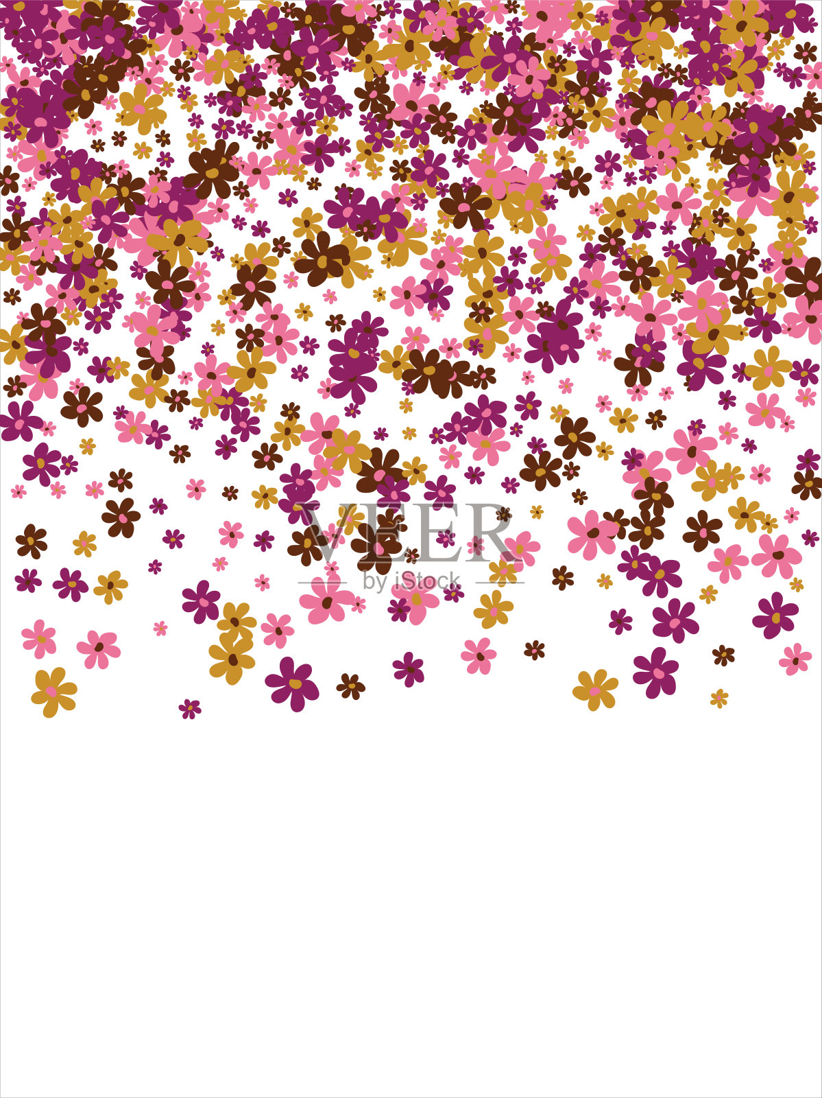 时尚的花架。春天的背景设计,色彩鲜艳的花朵,装饰美丽的花园。放文字的地方。设计明信片,邀请,网页。矢量图插画图片素材