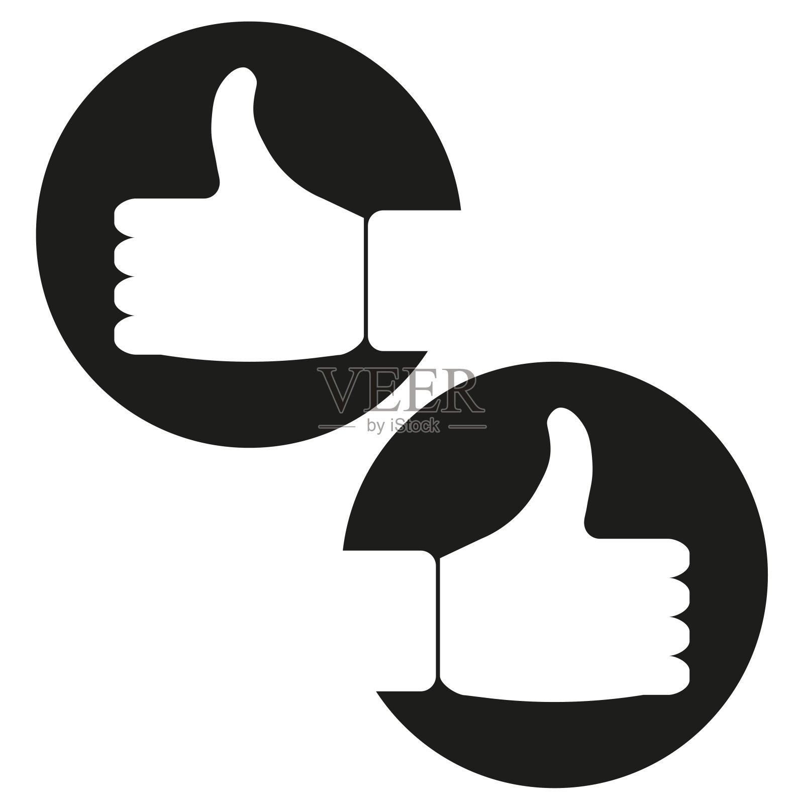 手显示符号像图标在圆圈。竖起大拇指。是的的象征。矢量插图。每股收益10。插画图片素材