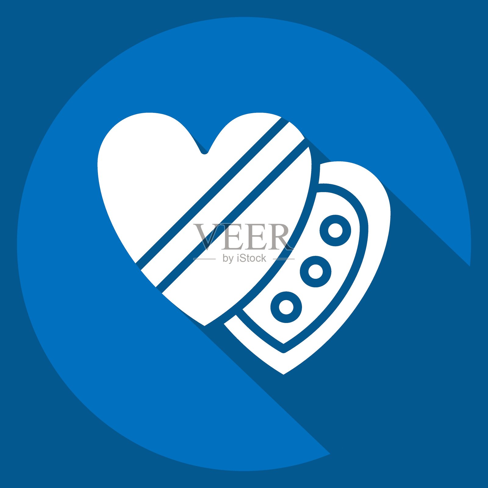 图标巧克力。与情人节的象征有关。长影式。简单的设计可编辑。简单的说明插画图片素材