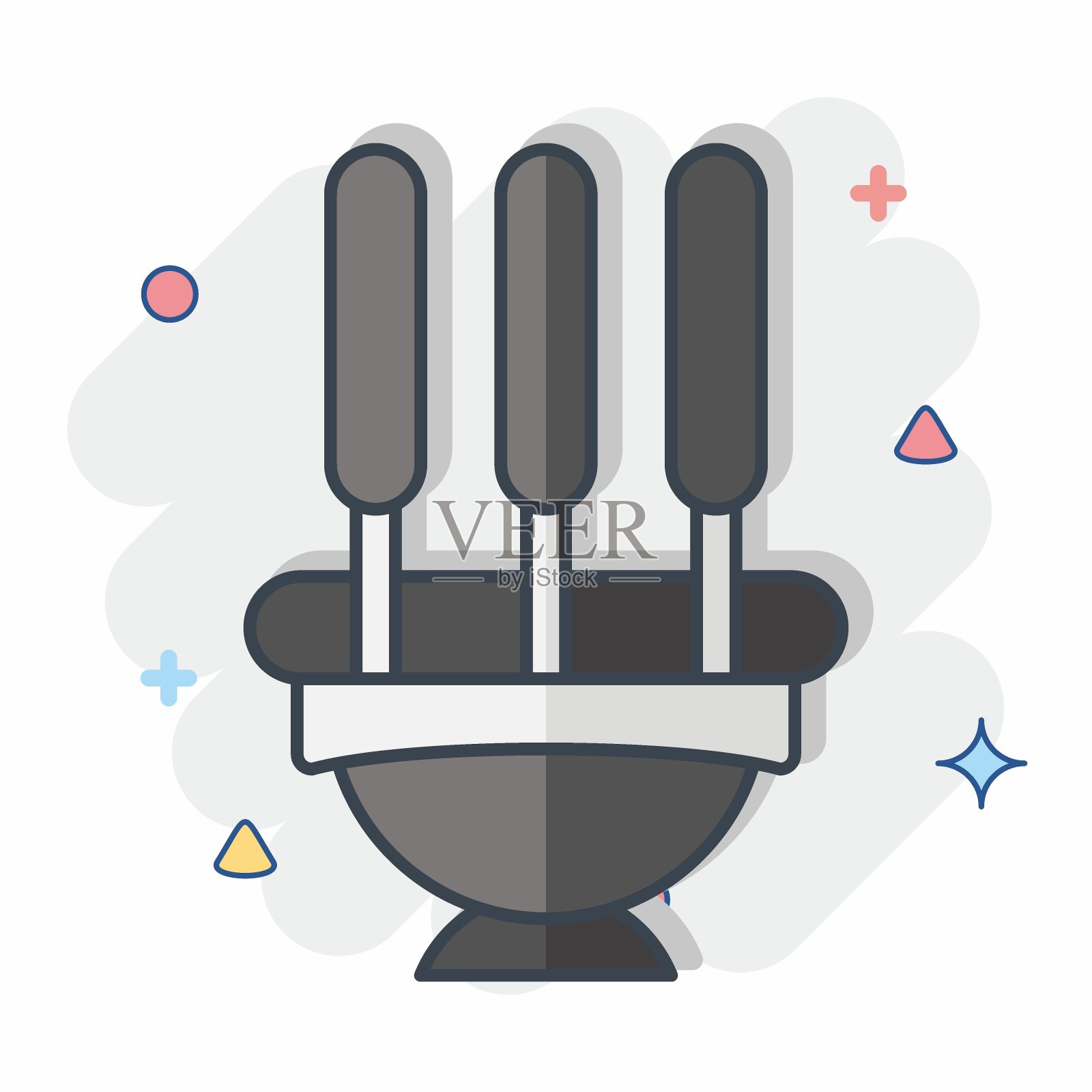 图标香。与印度有关的符号。漫画风格。简单的设计可编辑。简单的说明插画图片素材