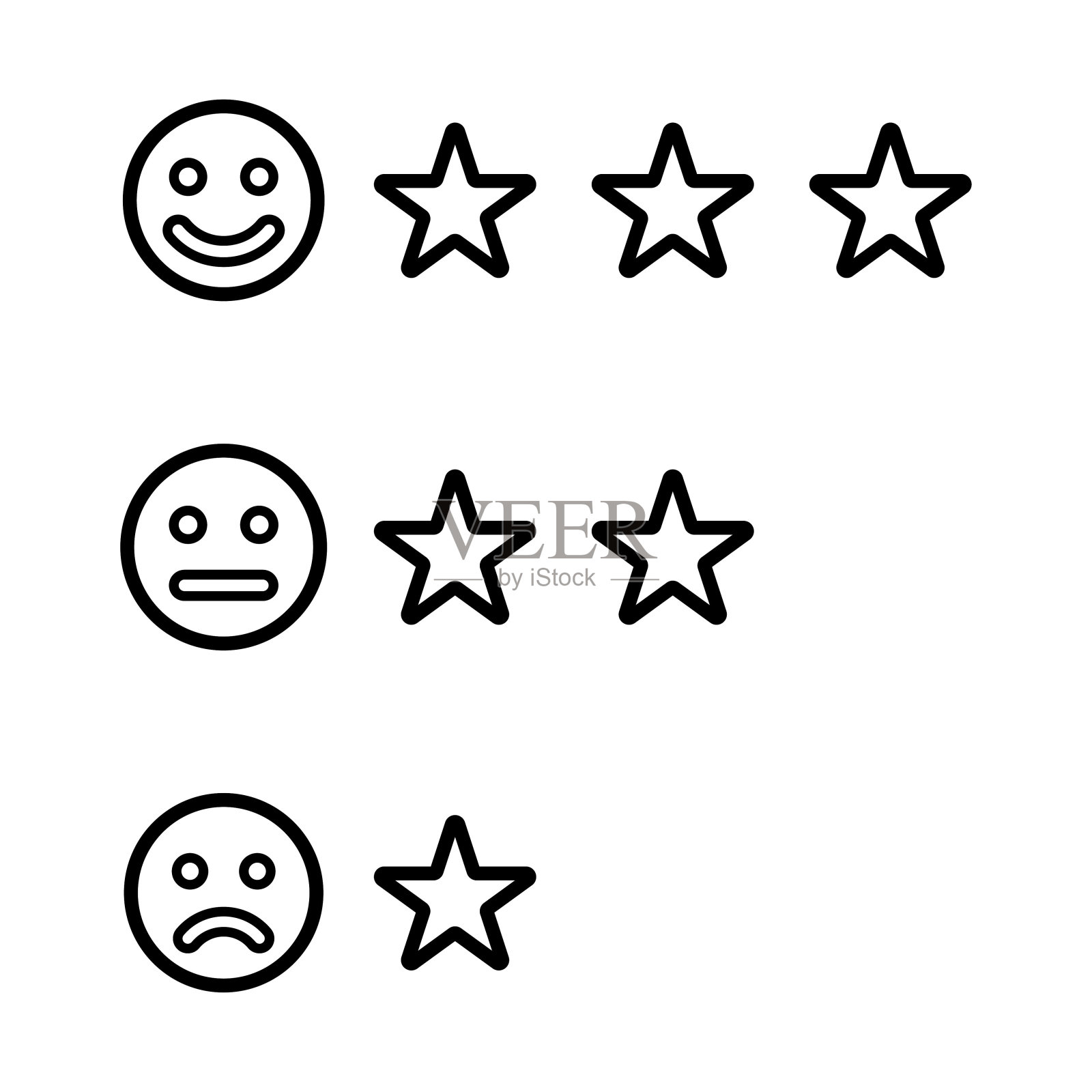 客户评论图标在大纲风格插画图片素材