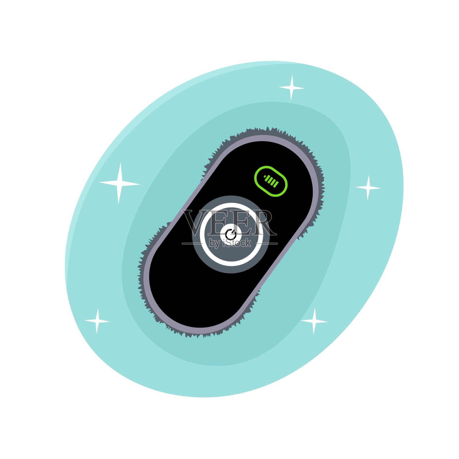 窗户清洁机器人卡通矢量插图。窗户清洁工机器人清洗窗户插画图片素材