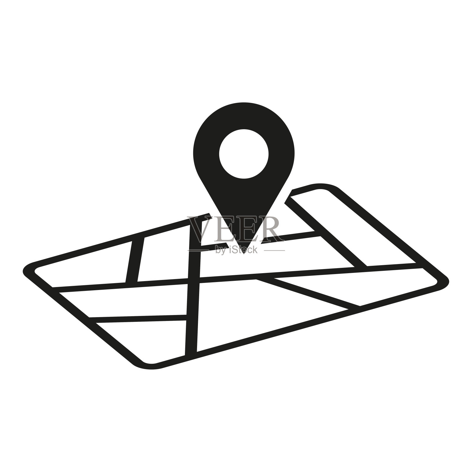 位置图标。地图实体符号。矢量插图。每股收益10。插画图片素材