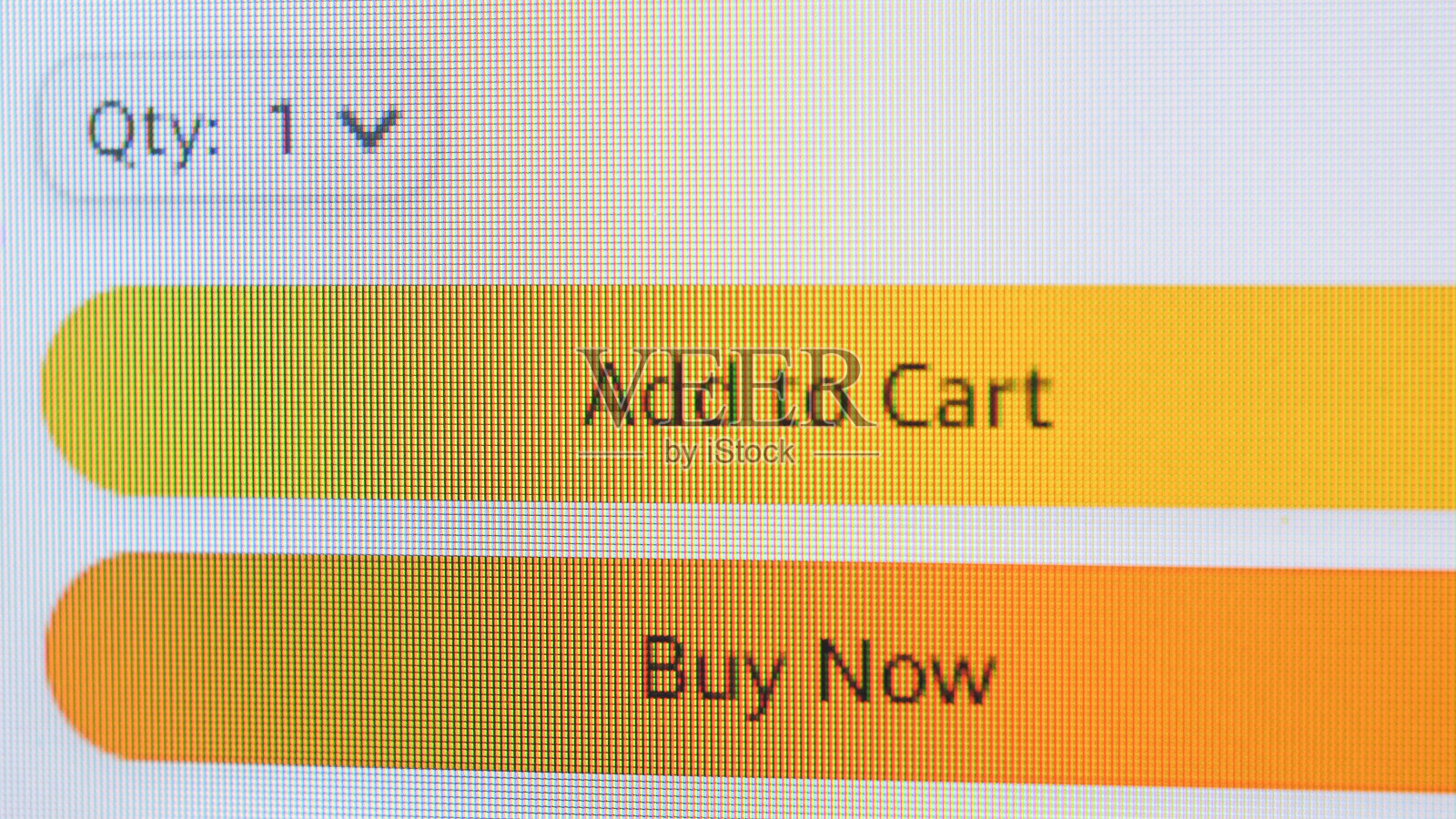 电脑屏幕上“添加到购物车”按钮的特写照片摄影图片