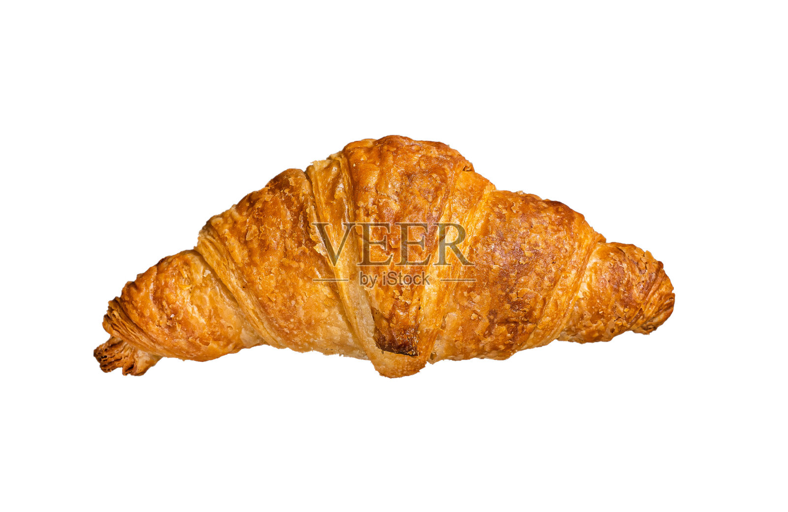 盘子里放着刚烤好的法国羊角面包。孤立,白色背景。照片摄影图片