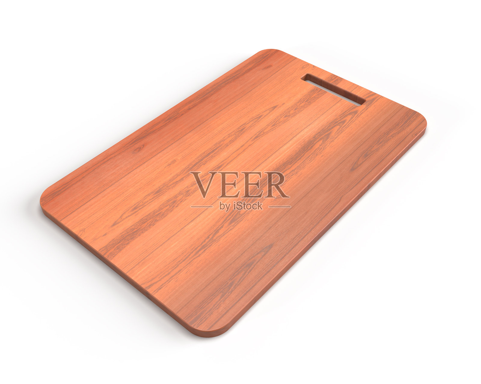 木制砧板,3d插图,逼真的3d砧板渲染。照片摄影图片