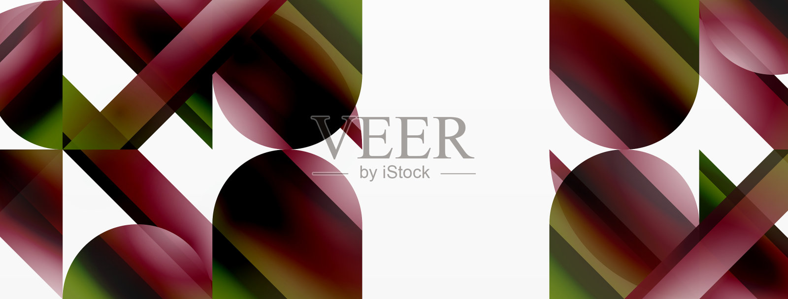 生动的渐变三角形和圆形在白色插画图片素材