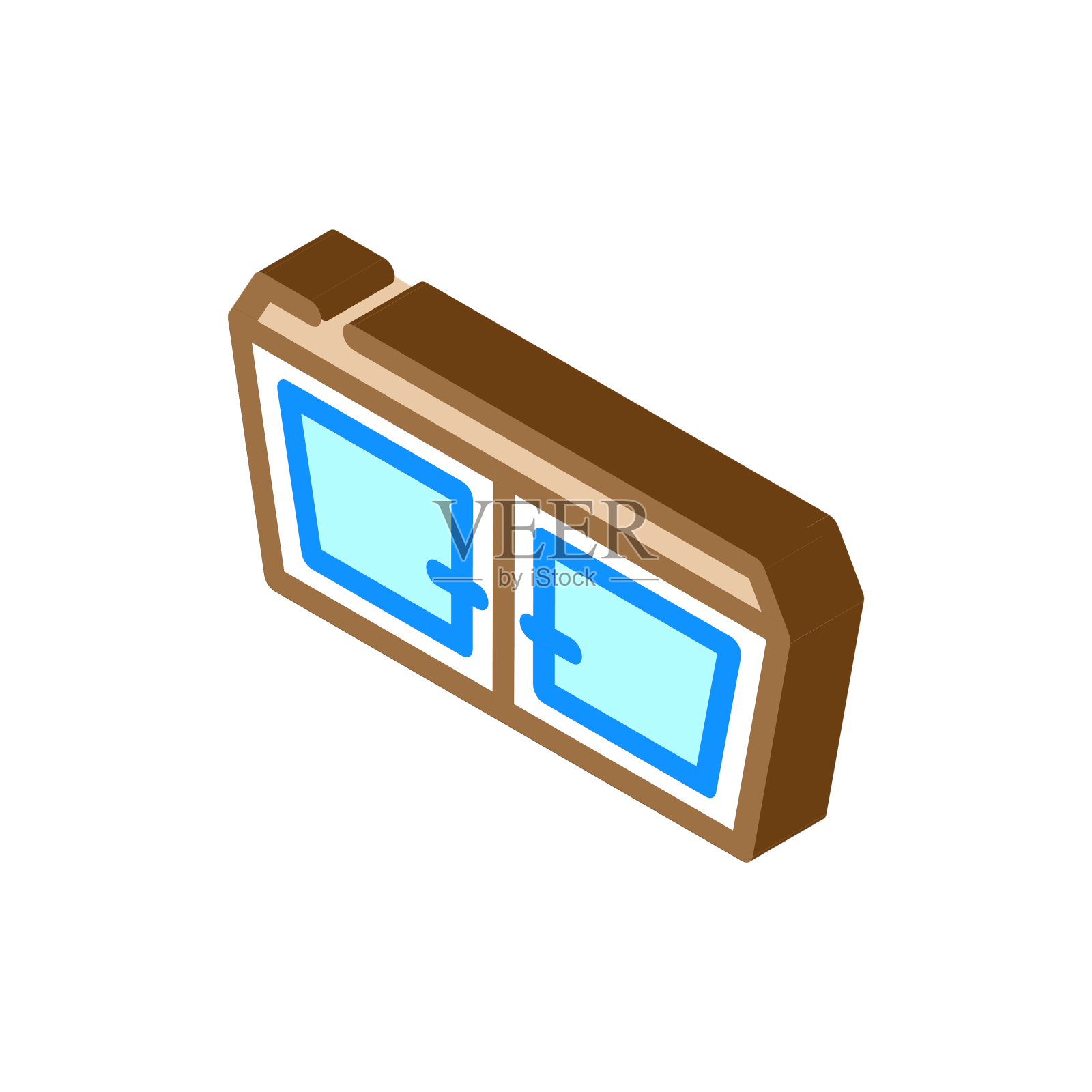 窗口顶视图等距图标设计元素图片