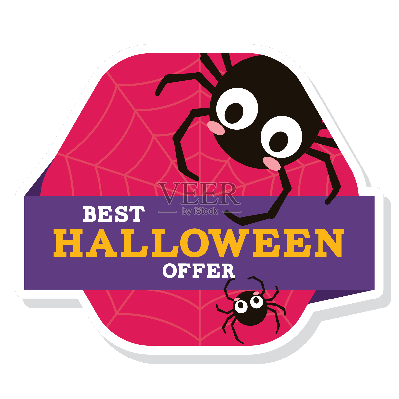 万圣节折扣贴纸令人毛骨悚然的标签设计元素图片