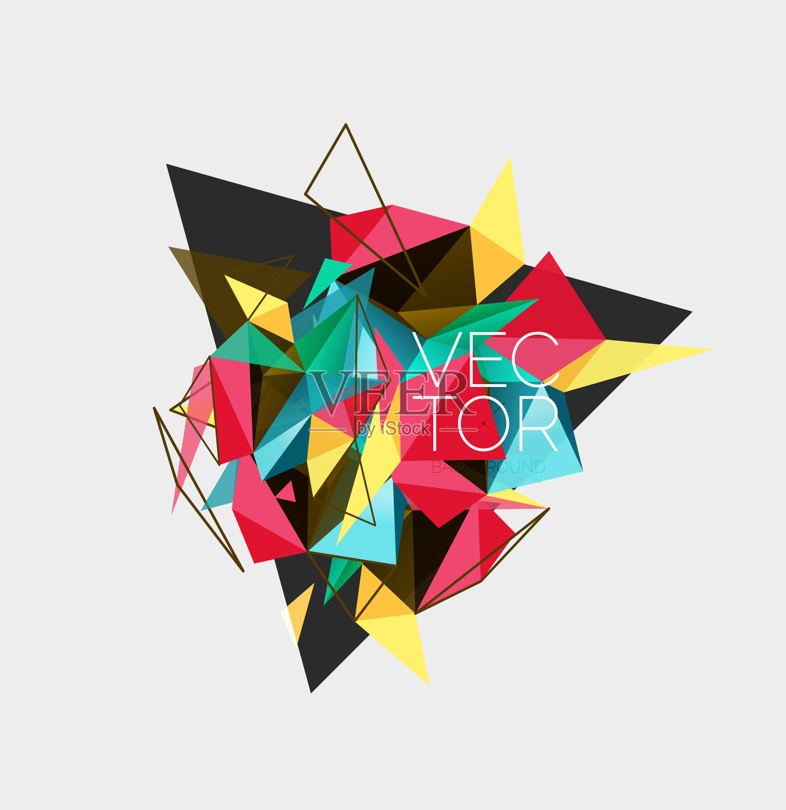 三角形马赛克组成几何抽象插画图片素材