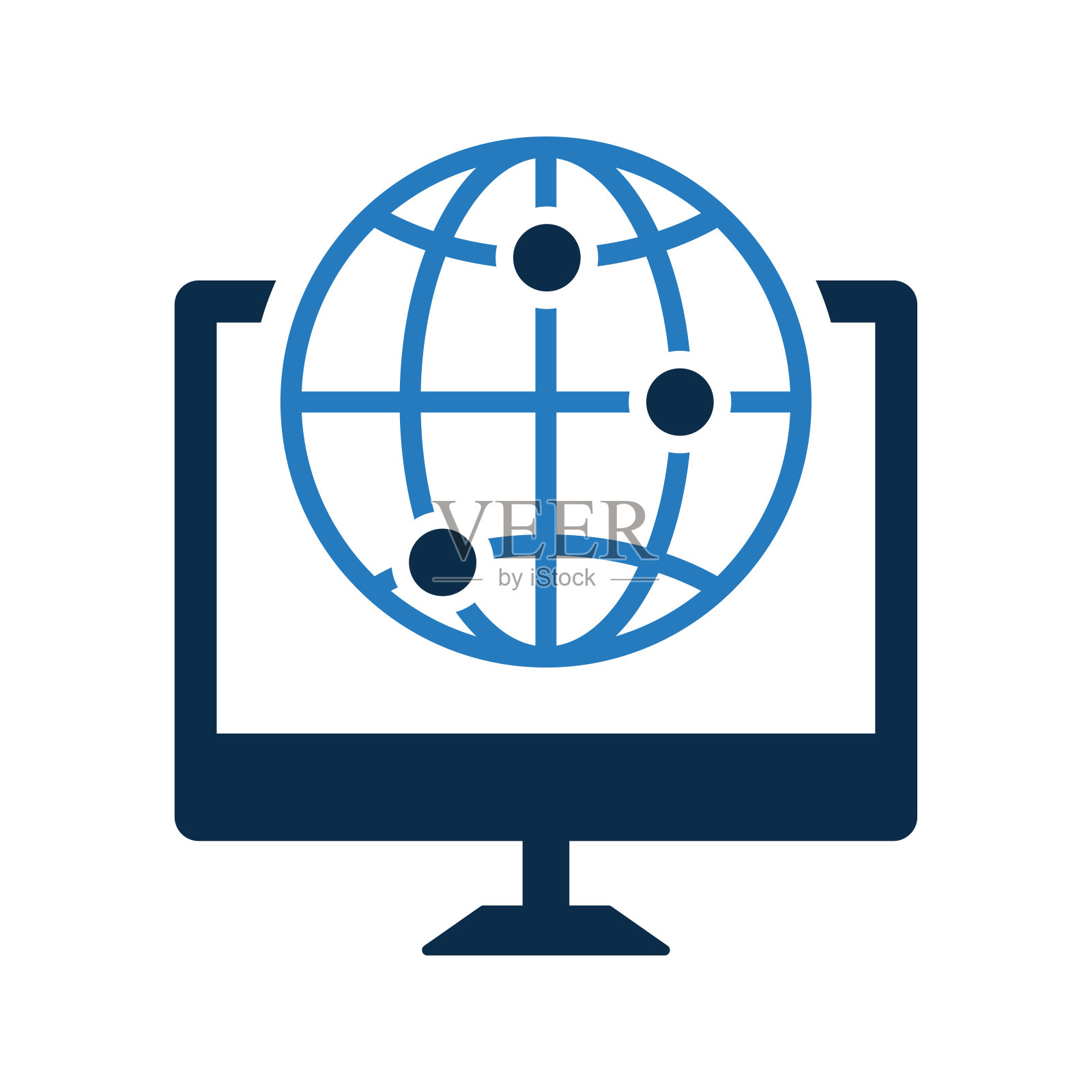 全球计算机标志图标。插画图片素材