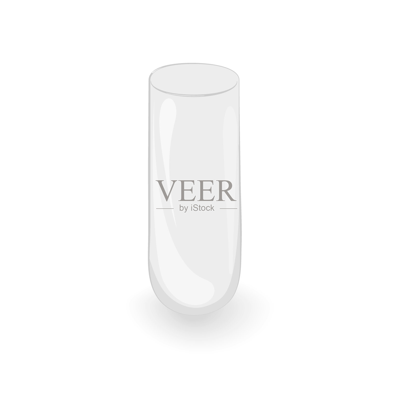 实验室试管形状的简易玻璃花瓶。装液体或鲜花的容器插画图片素材