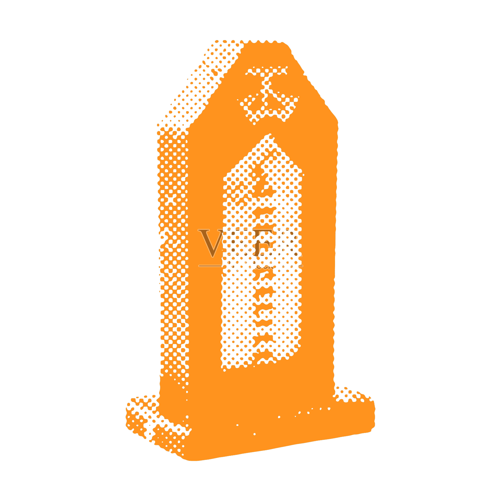 墓碑-万圣节半色调点缀现实设计元素图片