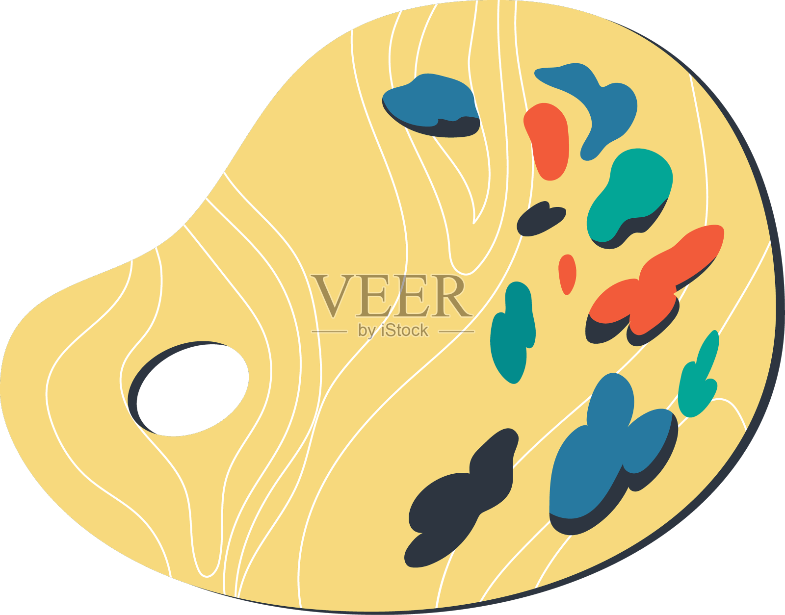 调色板漆设计元素图片