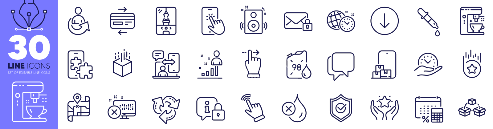 扬声器统计和排名线图标包设计元素图片